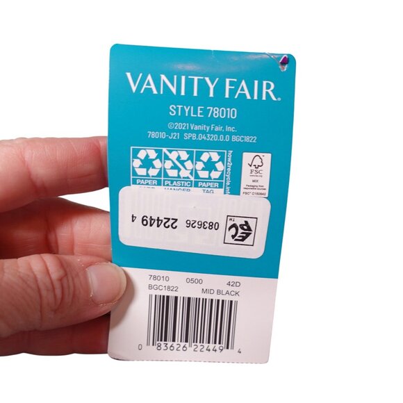 NWT Vanity Fair Beauty Back Non-Padded Bra Sz 42D Midnight Black Underwire - Picture 8 of 11